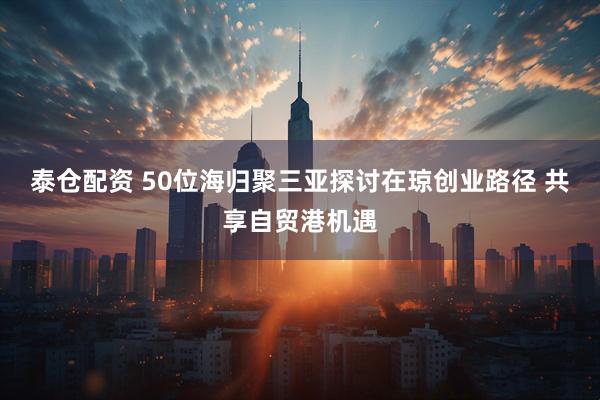 泰仓配资 50位海归聚三亚探讨在琼创业路径 共享自贸港机遇